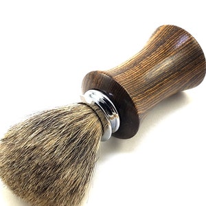 Bocote Wooden Badger Hair Shaving Brush with Chrome Accent