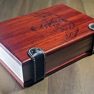Handcrafted Padauk and Maple Dice Book and Tower - "Draco"