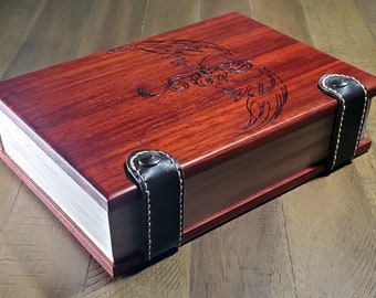 Handcrafted Padauk and Maple Dice Book and Tower - "Draco"