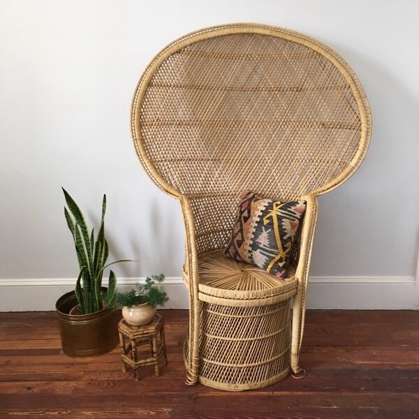 vintage woven bohemian peacock chair