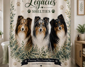 Sheltie Bathroom Set Shower Curtain Bath Mat Shetland Sheepdog Decor Dog Lover Gift Legacies Shelties