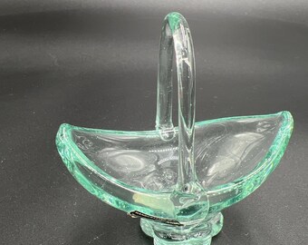 VTG Rosenthal Netter Miniature Glass Basket / Toothpick Holder - Made in SPAIN