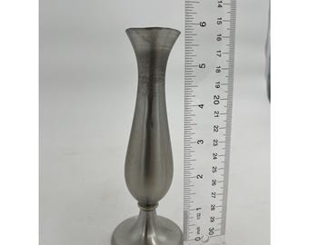 Vintage Leonard Genuine Pewter Bud Vase Bolivia Pedestal Base