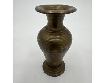 Solid Brass Vase With Texture 4 Inches