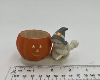 Portavelas de té Dept 56 Snowbabies Halloween Friend de 10 cm (4"), vintage de los años 90