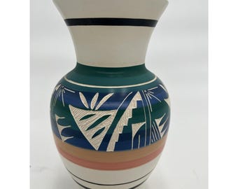 Vintage Navajo Style Hand Painted Pottery Vase