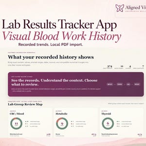 Aplicación de seguimiento de resultados de laboratorio / Historial visual de análisis de sangre, tendencias e importación de PDF