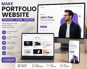 Portfolio-Website-Design-Service, Hochladen auf Ihr Hosting, Responsive persönliches Portfolio-Website, Freelancer-Website-Design