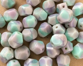 10mm sea glass beads from Ghana 2mm drilled hole irregular round shape 53 beads,