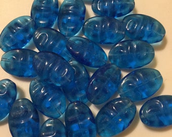 Trade Czech Crystal Rondelle Cut Cerulean Blue Bohemain Glass Beads