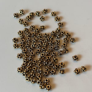 Vermeil Bali Bead, Bali Spacer Bead, Gold over Silver Spacer Bead, 4mm Bali Sterling Bead