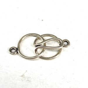 Sterling Hook & Eye Clasp, Bali Silver 18mm Clasp, Silver Single Strand Clasp, Sterling Necklace Clasp, Lightweight Necklace Sterling Clasp