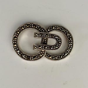 Marcasite and Sterling Silver Hook Clasp, Large Silver Hook & Eye Clasp, Fancy Silver Necklace Clasp, Multi Strand Hook Clasp