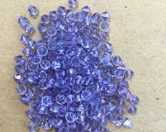 Swarovski 4mm Bicone Bead, Style 5301/5328 Lavendar Bicone, Austrian Crystal Bead, Swarovski Bicone 4mm Crystal Bead