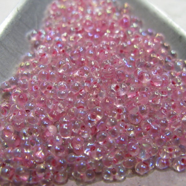 Japanese Farfalle SeedBead, Butterfly SeedBead, Peanut SeedBead, 2x4mm Seedbead, Pink Rainbow A/B, Color #P1440 Inside Clear Seedbead