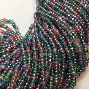 Size 8/0 Charlottes, One Cut Multi- Colored Size 8 Seed Bead, Transparent Luster Finish Czech 3mm Seed Bead, Faceted Size 8 Seed Bead