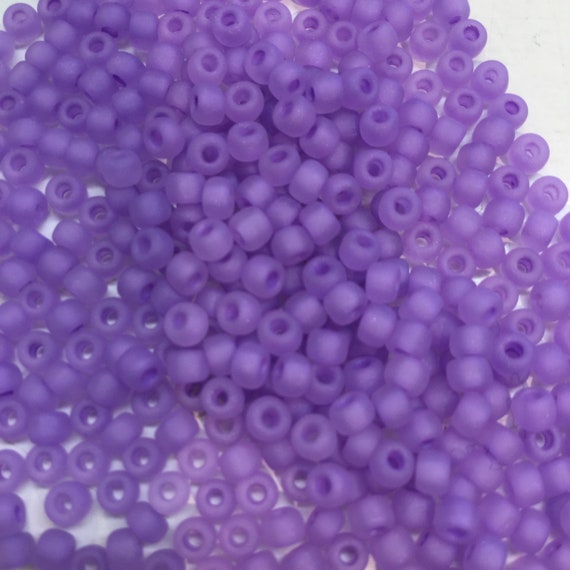 Size 8/0 Matsuno Japanese Seed Bead, Frosted Lavender 3mm Seed Bead,  Matte Lilac Rocaille Seed Bead
