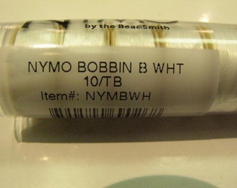 White Nymo Size B Beading Thread, Nylon White Beading Thread, Beadweaving Thread, White Thread Bobbin, Thin Bead Thread