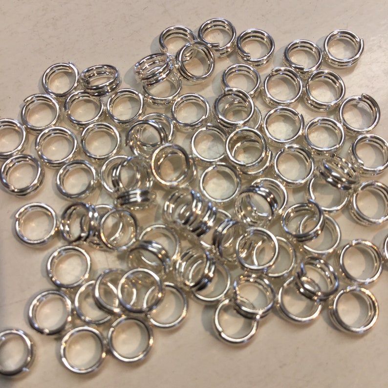 5MM Silverplated Split Ring Connector Ring Clasp 21 gauge Etsy