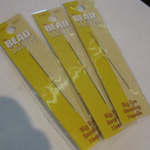 Bead smith 2 1/2 Inch Big Eye Needle, Flexible Beading Needle, Beadweaving Needle, Large Eye Needle, 5 inch Large Eye Needle