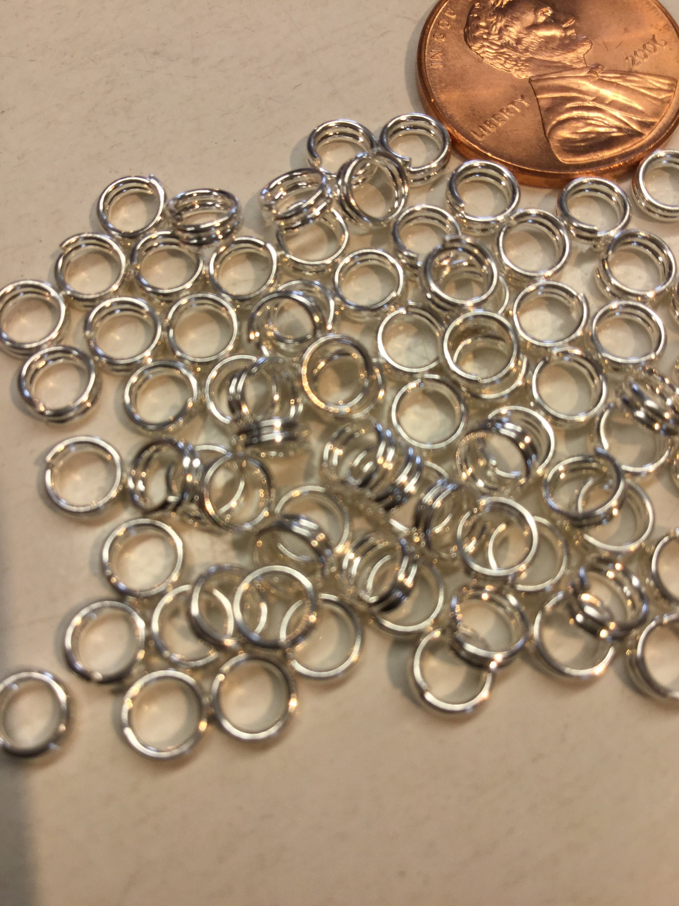 5MM Silverplated Split Ring Connector Ring Clasp 21 gauge Etsy