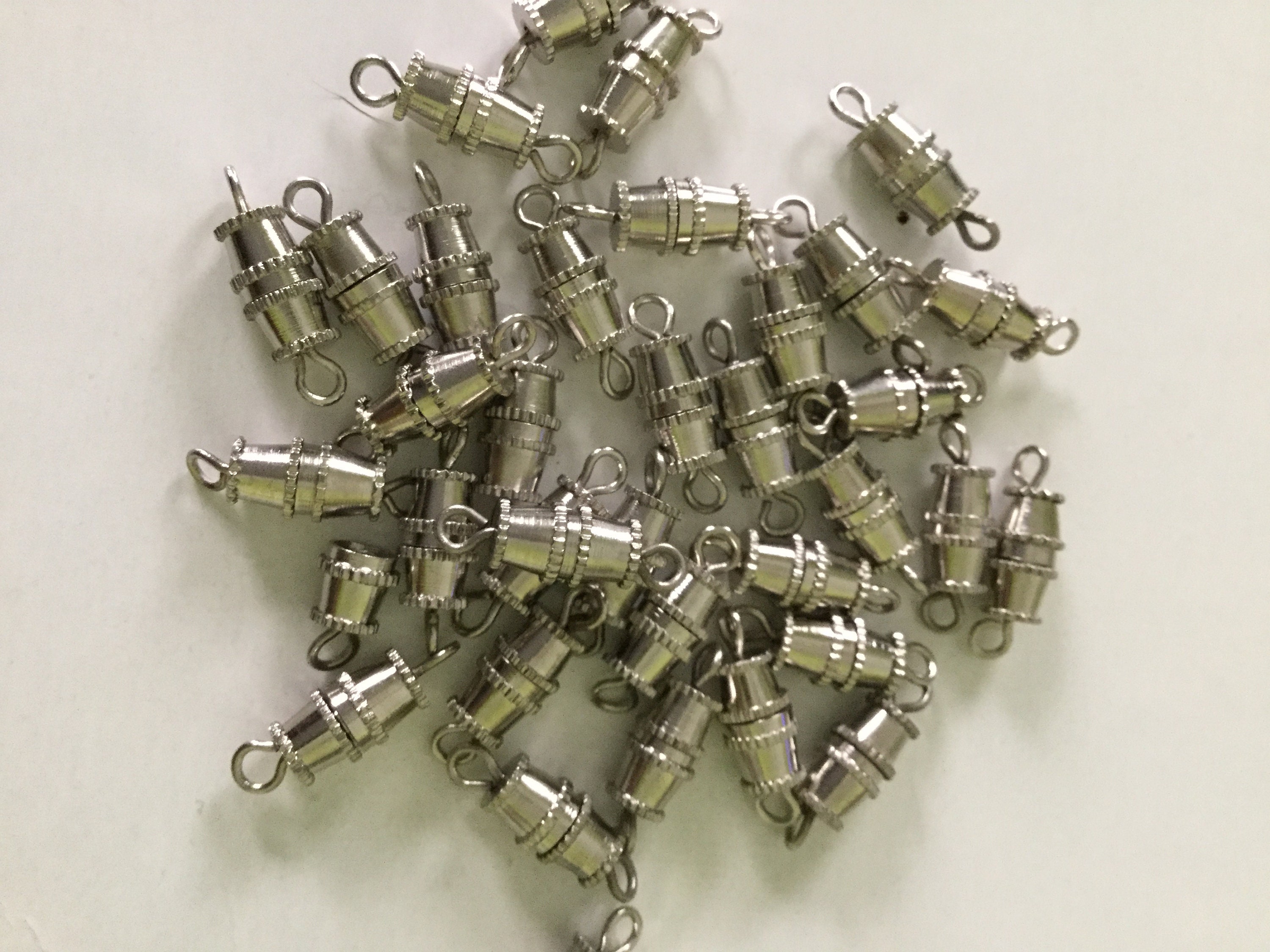 Barrel Clasp in Nickel Finish Screw Clasp 14mm Clasp Two Etsy