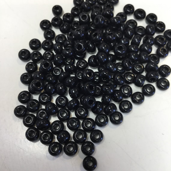 Czech Glass Seed Beads Opaque Size 5//0 /" BLACK /" Loose 50 Grams