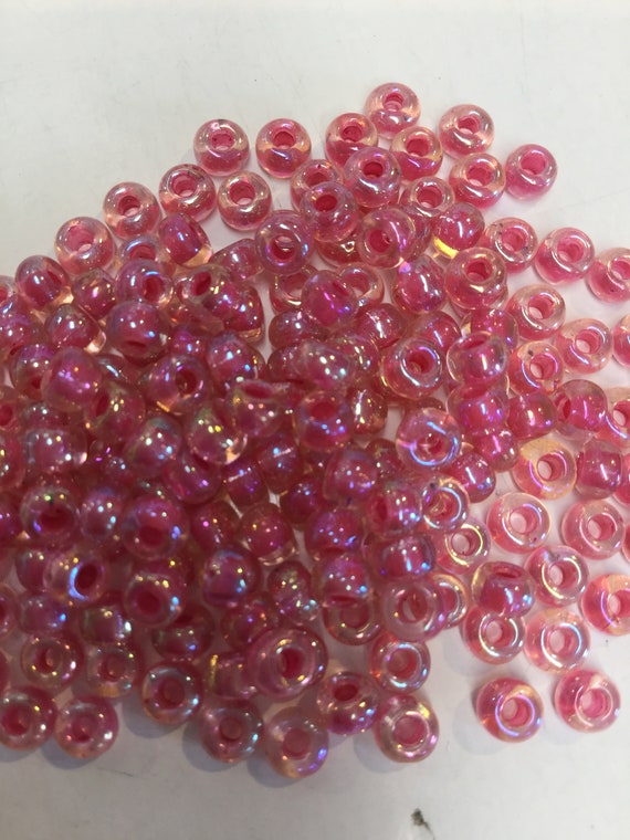 20g Seed Beads size 3-4 mm glass beads dark pink