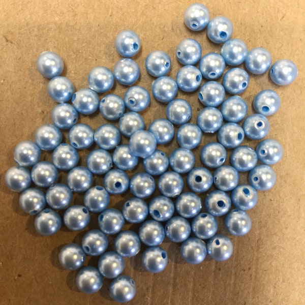 Swarovski 6mm Crystal Blue Pearl, Imitation 8mm Blue Glass Pearl, Pearls for Bridal Jewelry Designs, Light Blue Faux Glass Pearl