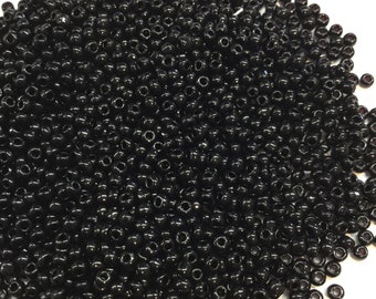 Opaque Black Size 11/0 Czech Seed Bead, Indian Beadweaving and Looming Bead, 2mm Seed Bead, Preciosa Ornela Seed Bead, Beadweaving Bead
