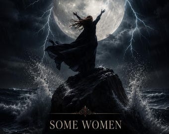 Dunkler femininer Gothic Mond Kunstdruck | Stormy Empowerment Wanddekoration (Digitaler Download)
