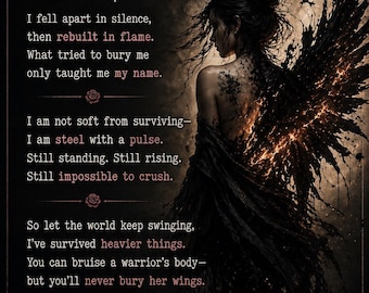 Unzerbrechliches Werden | Dark feminine Stärke Gedicht | Druckbare Wandkunst | Ermächtigung Poesie | Poison Ink Poetry