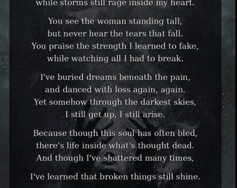 Die Dinge, die ich verstecke Gedicht-Druck | Dark Gothic Wall Art (Digitaler Download)