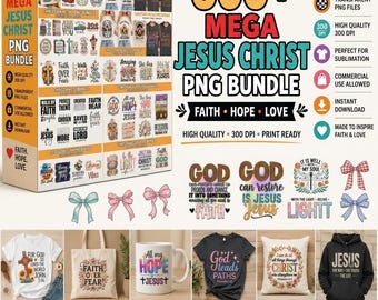 Christian PNG Bundle, 600+ Bible Verse Faith Clipart - Etsy