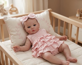 Muñeca bebé realista de silicona: Niña recién nacida de aspecto realista, juguete hecho a mano de 45 cm.