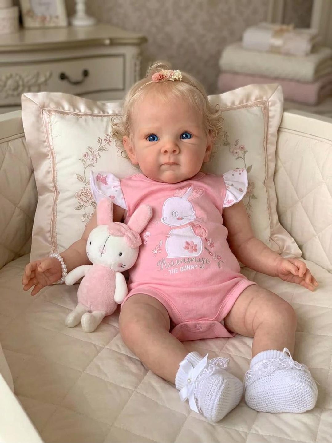 18 Inch Lifelike Reborn Baby Doll, 3D Skin, Hand-rooted Hair, Soft ...