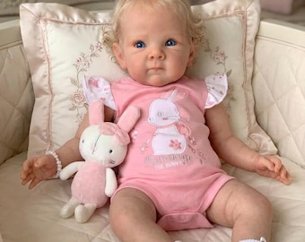 Muñeca bebé reborn realista de 45 cm, piel 3D, cabello implantado a mano, muñeca artística de tacto suave.