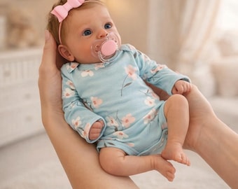 18 Inch Reborn Baby Doll: Lifelike 3D Skin, Hand-Rooted Hair, Open Blue Eyes
