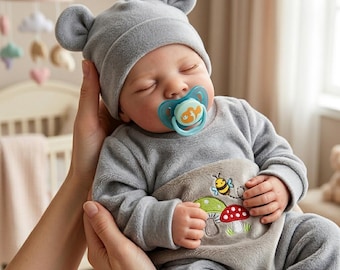 18 Inch Reborn Baby Doll, 3D Painted Skin, Visible Veins, Cloth Body Art Collection