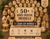 Wood Bird House Laser Cut SVG | Glowforge Birdhouse File | 3D DIY Woodcraft Design | xTool LightBurn Template