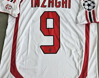 Maillot vintage d'Inzaghi n° 9 de l'AC Milan – Saison 2006/2007 – Finale de la Ligue des Champions