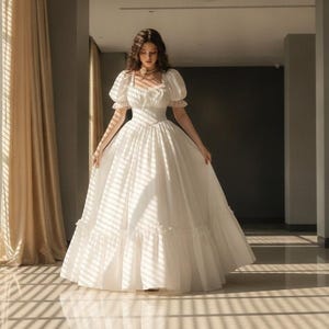 skater style wedding dress Wedding Skater Dress With Puff Sleeve