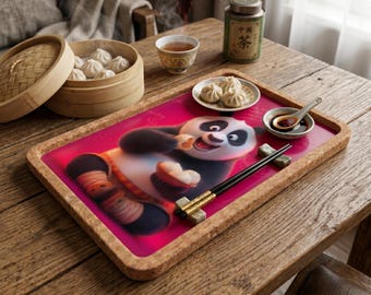 Tray Dragon Warrior Panda Knoedel, Geanimeerd Kung Fu Keukendecor