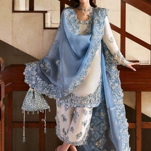 Pakistani 3 Piece Blue - Etsy