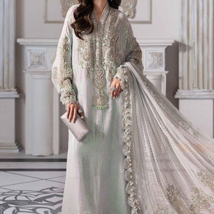 unstitched formal dresses BRAND-Elaf STYLE-Pakistani Suit SIZE-Unstitched Free Size 100% Original  Guaranteed Unstitched Dress Material Product: Luxury Formal Dress Fabric:  Poly Net Front with Poly Net Dupatta Type: Unstitched