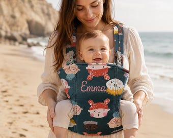 Personalized Baby Carrier, Embroidered Name Infant Front Carrier, Custom Baby Sling, New Mom Gift, Baby Shower Gift
