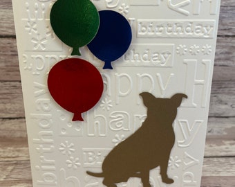 American Staffordshire-verjaardagskaart: Pittie Dog-ballonnen