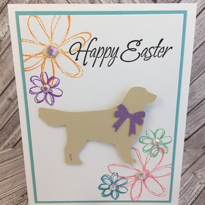 golden Retriever, Golden Retriever Karte, Hund Osterkarte, Hundekarte, Osterhundekarte, Happy Easter Karte
