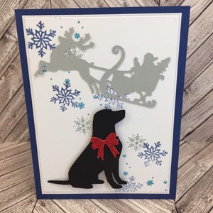 Winter, Labrador Retriever, Labrador, Labrador Retriever Karte, Labrador Weihnachtskarte, Labrador Retriever Weihnachtskarte, Hundekarte, Feiertagshundekarte,