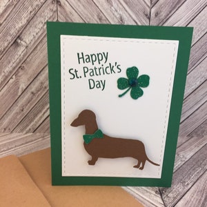 Dackel, Dackel Karte, Dackel St Patrick's day Karte, Dackel Karte, Hunde Karte, Doxie Hunde Karte, Weiner Hund, Happy St Patrick's Day
